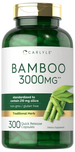 Carlyle Bamboo Extract Capsules | 300 Count | 210mg Silica | Non-GMO, Gluten Free Supplement - görsel 4