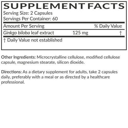 Futurebiotics Ginkgo Biloba Extra Strength – 120 Vegetarian Capsules for Brain Function & Memory Support