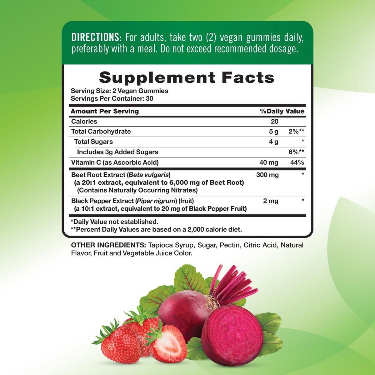Nature's Truth Beet Root Gummies | 60 Count | Superfood | with Black Pepper | Strawberry Flavor | Vegan, Non-GMO & Gluten Free Supplement - görsel 3