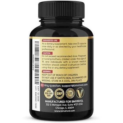 BMVINVOL Horny Goat Weed Capsules with Maca, Ginseng, Tribulus Terrestris, Ashwagandha, Black Pepper - 90 Count for 3 Month Supply