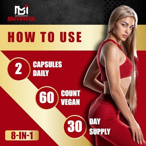 BMVINVOL Horny Goat Weed Capsules with Tribulus, Ginseng, Ashwagandha, Maca, Tongkat Ali, Nettle, Black Pepper - 60 Count - görsel 6