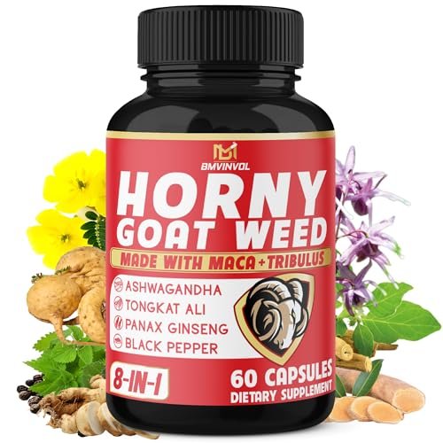 BMVINVOL Horny Goat Weed Capsules with Tribulus, Ginseng, Ashwagandha, Maca, Tongkat Ali, Nettle, Black Pepper - 60 Count - görsel 2