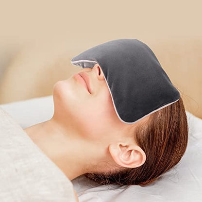 Comfheat Lavender Weighted Eye Pillow for Yoga, Microwavable Moist Heat Eye Compress Mask Pillow with Washable Cover for Relaxation, Sleeping, Meditation, Yoga, Spa, Migraine Relief