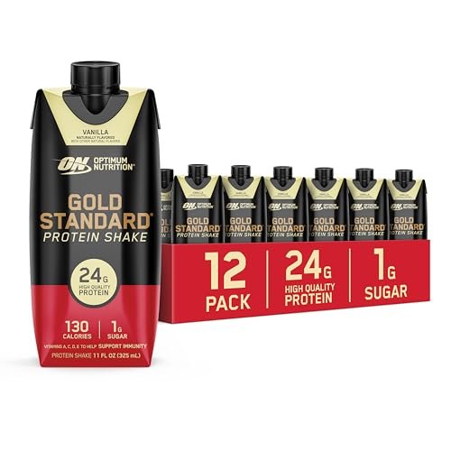 Optimum Nutrition Gold Standard Protein Shake, 24g Protein, Ready to Drink Protein Shake, Gluten Free, Vitamin C for Immune Support, Vanilla, 11 Fl Oz, 12 Count - görsel 2