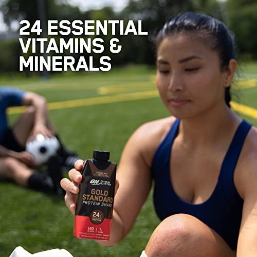 Optimum Nutrition Gold Standard Protein Shake, 24g Protein, Ready to Drink Protein Shake, Gluten Free, Vitamin C for Immune Support, Vanilla, 11 Fl Oz, 12 Count - görsel 15