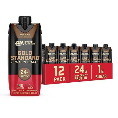 Optimum Nutrition Gold Standard Protein Shake, 24g Protein, Ready to Drink Protein Drinks, Chocolate, 11 Fl Oz, 12 Count - görsel 4