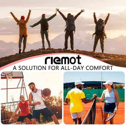 riemot Sports Insoles for Men, High Elasticity PU Shoe Inserts with Arch Support and Heel Cup, Shock Absorbing Insoles for Walking, Light Running, Sneakers & Running Shoes Black US10.5/ EU43.5
