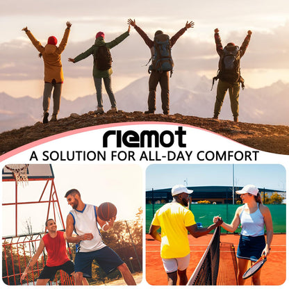 riemot Sports Insoles for Men, High Elasticity PU Shoe Inserts with Arch Support and Heel Cup, Shock Absorbing Insoles for Walking, Light Running, Sneakers & Running Shoes Black US10.5/ EU43.5