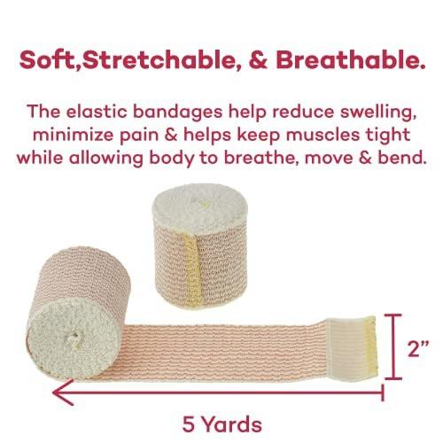 Dealmed 2" Elastic Bandage Wrap with Self-Closure – 2 Elastic Bandages, 5 Yards Stretched Compression Bandage Wrap, Wound Care Product for First Aid Kit and Medical Facilities - görsel 11
