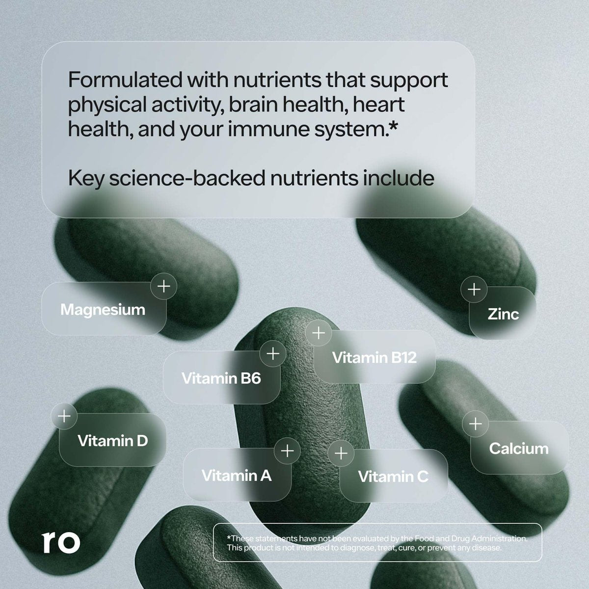 Ro Daily Multivitamin for Men | Supports Physical Activity, Brain + Heart Health, and Immune System with 23 Key Nutrients Including Calcium, Magnesium, and Zinc | 30-Day Supply (60 Tablets) - görsel 5