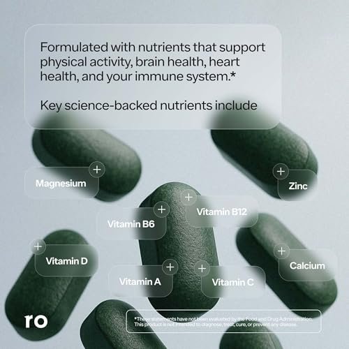 Ro Daily Multivitamin for Men | Supports Physical Activity, Brain + Heart Health, and Immune System with 23 Key Nutrients Including Calcium, Magnesium, and Zinc | 30-Day Supply (60 Tablets) - görsel 6