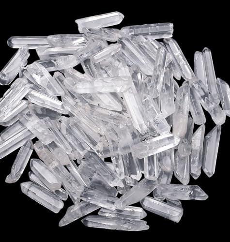 DUQGUHO Clear Quartz Crystals Points Bulk Healing Crystal Stones Irregular Shape Raw Quartz Points Crystal Wand for Jewelry Making Polishing Cabbing Reiki Energy Balance 0.4-1.18" 0.22 lb - görsel 3