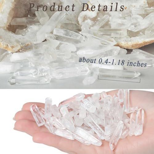 DUQGUHO Clear Quartz Crystals Points Bulk Healing Crystal Stones Irregular Shape Raw Quartz Points Crystal Wand for Jewelry Making Polishing Cabbing Reiki Energy Balance 0.4-1.18" 0.22 lb - görsel 1