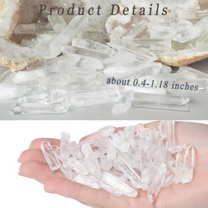 DUQGUHO Clear Quartz Crystals Points Bulk Healing Crystal Stones Irregular Shape Raw Quartz Points Crystal Wand for Jewelry Making Polishing Cabbing Reiki Energy Balance 0.4-1.18" 0.22 lb
