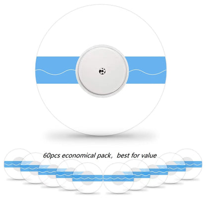 Kuruyo Freestyle Sensor Adhesive Bandage Patches for Libre 2 Plus & Lingo Cover Waterproof Clear Film, Pack of 60pcs, Blue