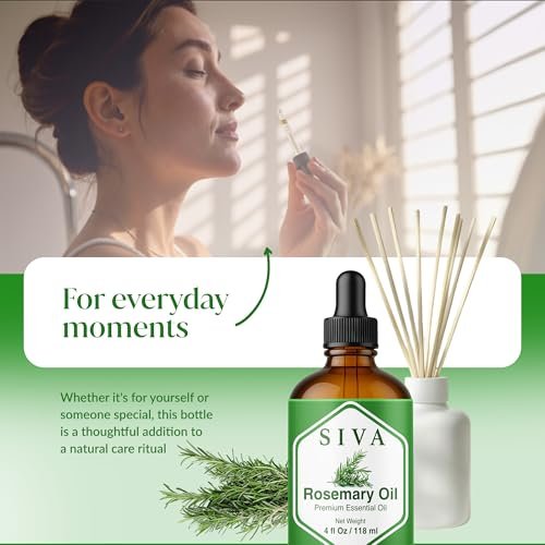 Siva Rosemary Essential Oil - 4 Fl Oz – 100% Natural Rosemary Oil - for Diffuser, Face, Skin Care, Aromatherapy, Hair Care, Scalp and Body Massage - with Dropper - görsel 3