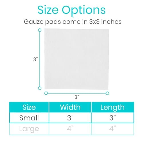 Vive Care 3x3 Sterile Gauze Pads (100 Piece) – Versatile 3x3 Size: The 3-inch by 3-inch size is ideal for covering – Image 4