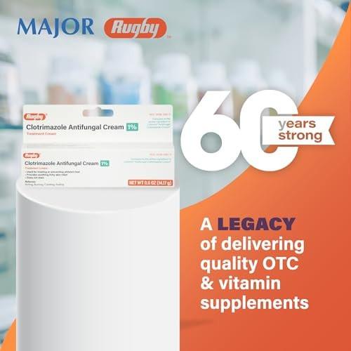 Rugby Clotrimazole Antifungal Cream 1% - Treatment Cream - Helps Provide Soothing Itchy Skin Relief - 0.5 Oz. (1 Pack) - görsel 12