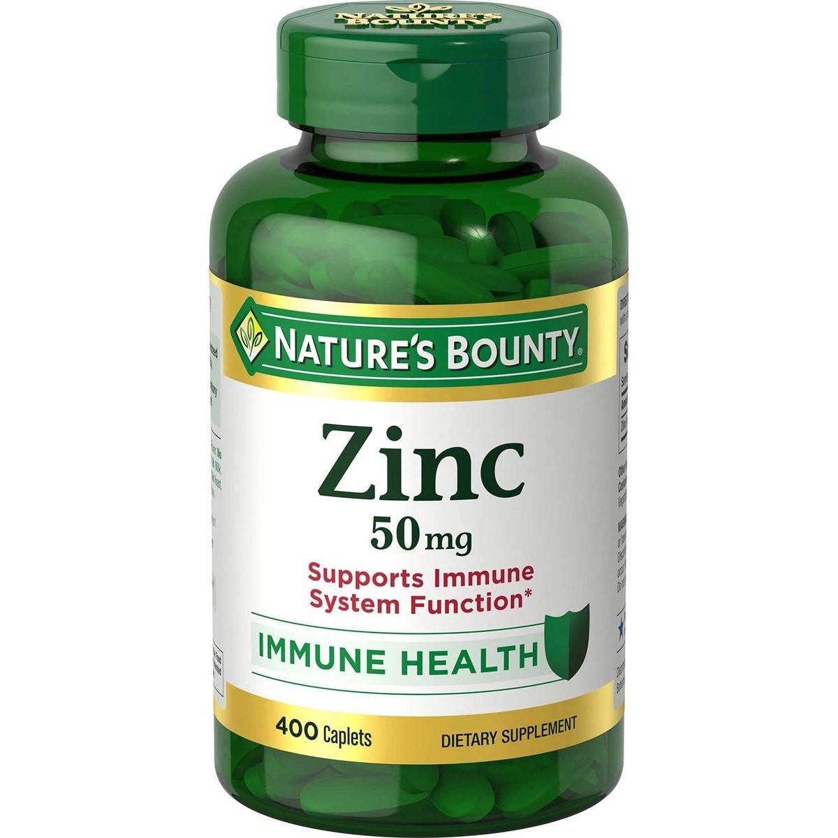 Zinc 50mg 400 Count – Nature's Bounty Mineral Supplement - görsel 1