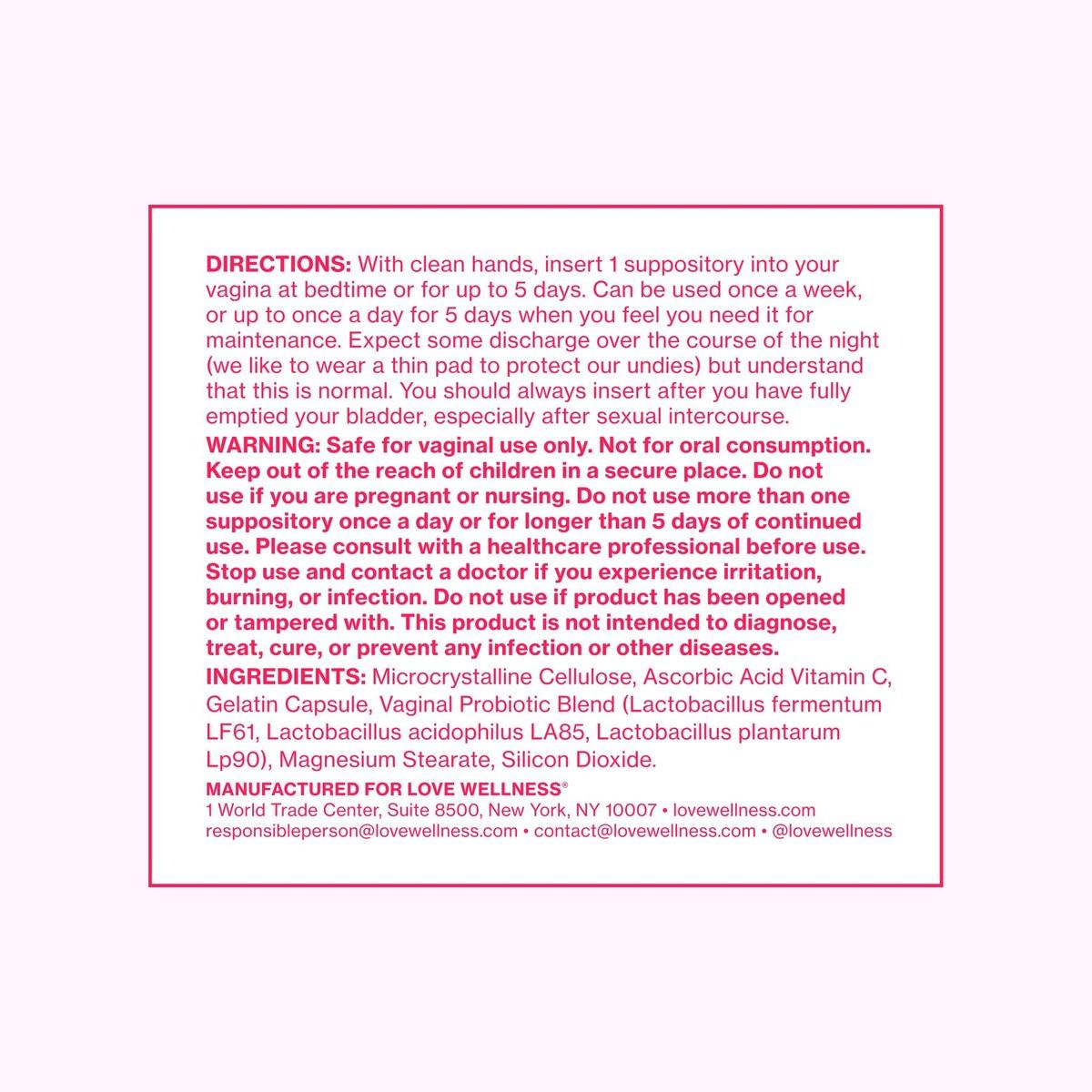 Love Wellness Flora Power | Vaginal Probiotic Suppositories with Vitamin C | Supports pH Balance & Vaginal Health | Fragrance-Free, Non-GMO & Paraben-Free | 10 Count - görsel 9
