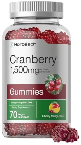 Horbäach Cranberry Gummies | 70 Count | Vegan, Non-GMO, and Gluten Free Supplement | High Potency Extract Formula - görsel 10