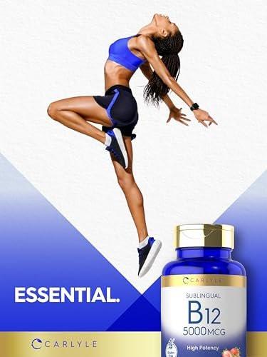 Carlyle B12 Vitamin 5000 mcg Sublingual | 250 Fast Dissolve Tablets | High Potency | Natural Berry Flavor | Vegetarian, Non-GMO & Gluten Free - görsel 12