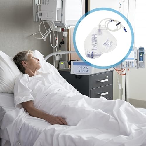 GlobalRoll Urinary Drainage Bag with Anti-Reflux Chamber, Urine Bag with 2000 mL Volume, 48" Drainage Tube, Clips and Hanging Hook, Professional Urinary Bag for Home and Hospitals Health Aids, 5 Pack - görsel 10