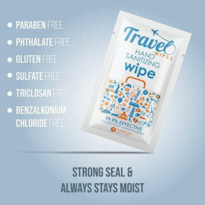 Hand Sanitizing Travel Wipes – 30ct Individually Wrapped | Fragrance-Free, Moisturizing, 70% Isopropyl Alcohol Wipes | Travel, Home, Office, Daily Use