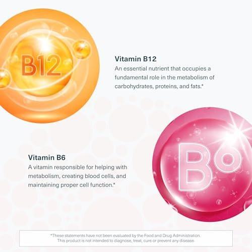 Youtheory Vitamin B12 B6, Daily Energy and Brain Support Supplement, Liquid Raspberry Flavor, 12 – 1oz Single Serving Packets - görsel 10