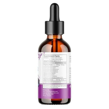Healthy Genetics Liquid Probiotics for Kids & Toddlers | + Prebiotic + Ginger Root | Acidophilus Probiotic | Dairy Free | Vegan | Non-GMO | Gluten Free | 30-60 Servings
