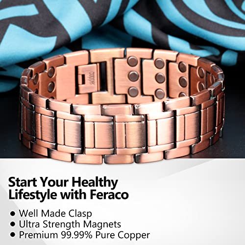 Feraco Copper Bracelets for Men & Copper – Weight: 0.21 pounds (96 grams) – Image 11