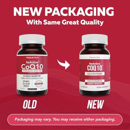SoActive CoQ10® 250 mg: CoQ10 Phytosome with up to 9X Higher Absorption - Proven Cellular Delivery - Supports Cellular Energy Production (60 Capsules)