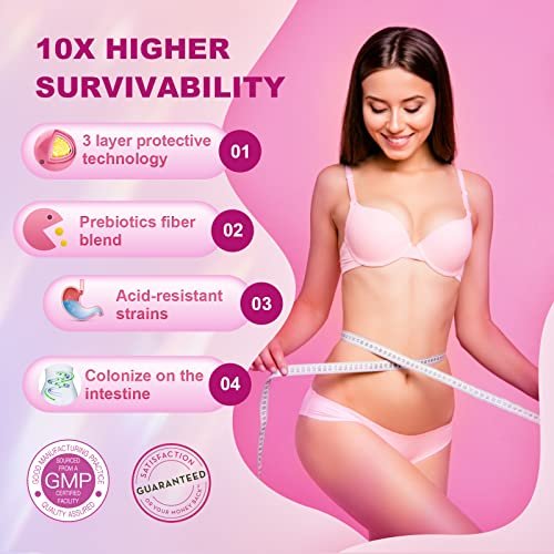 OMOGS Women's Probiotic, with Cranberry Extract, Organic Prebiotics & Vitamin C, 90 Billion CFUs,18 Strains, Help for Boost Immune, Digestive, Gut Health & Women's Health, Gluten & Soy Free,90 Tablets - görsel 10