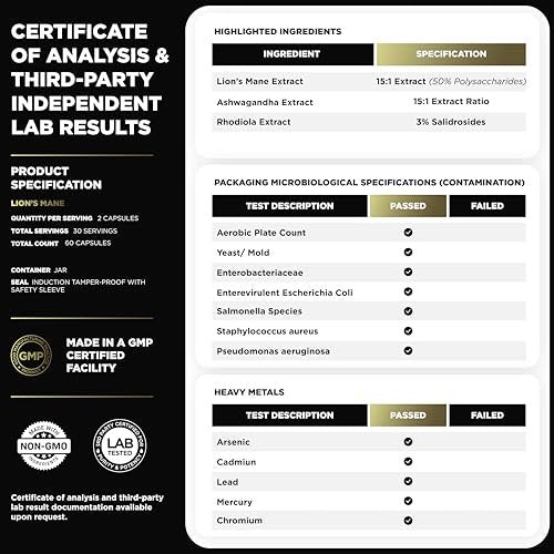16x Strength Lions Mane Supplement Capsules – Anyone interested in nootropics and adaptogens for a holistic – Image 18