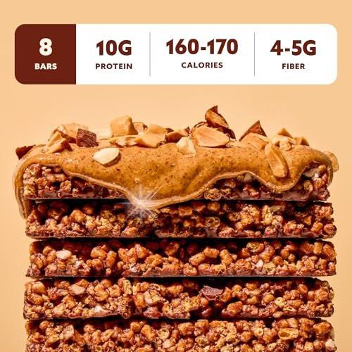 Mezcla Puff-Crispy Plant Based Protein Bars - Variety Pack - Healthy Snacks for Adults & Kids - Granola Bars for School, Travel, & Office Snacks - Gluten Free, Vegan, Non GMO, 10g Protein - 8 Count - görsel 9