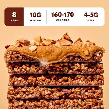 Mezcla Puff-Crispy Plant Based Protein Bars - Variety Pack - Healthy Snacks for Adults & Kids - Granola Bars for School, Travel, & Office Snacks - Gluten Free, Vegan, Non GMO, 10g Protein - 8 Count