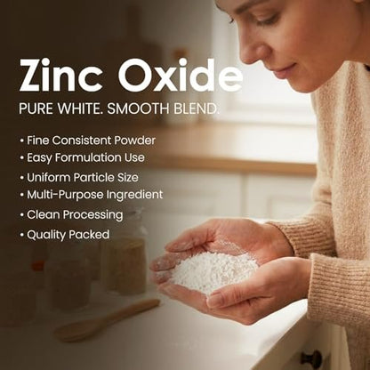 MB Herbals Zinc Oxide Powder 8 oz | Uncoated & Non-Nano | For DIY Sunscreen Lotion & Cream