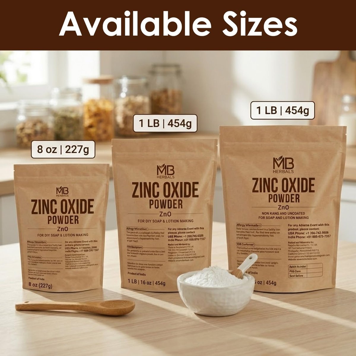 MB Herbals Zinc Oxide Powder 8 oz | Uncoated & Non-Nano | For DIY Sunscreen Lotion & Cream - görsel 17