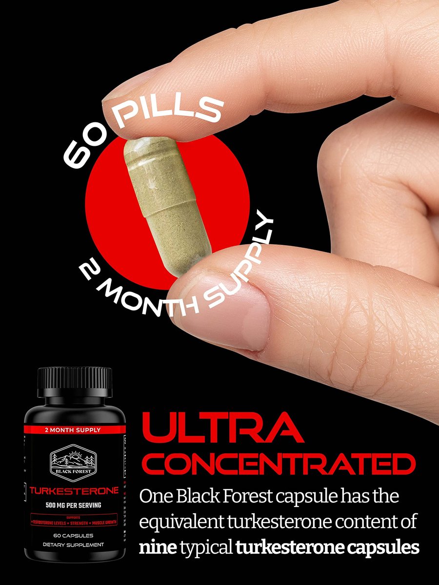Black Forest Turkesterone Supplement 500mg Capsule (Max Purity 95% Extract) 2 Months Supply - Supports Strength & Muscle Growth - görsel 2