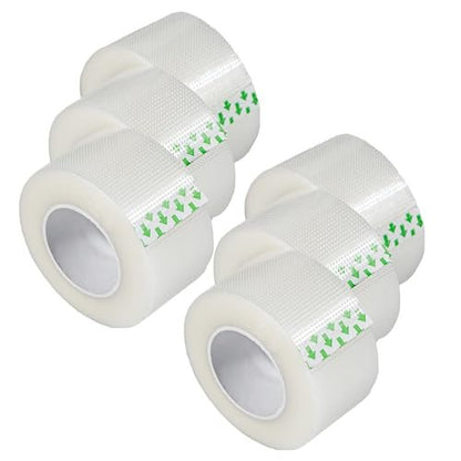 Vakly Clear Medical Tape 1 in x 10 yd (6 Pack) – Transparent Breathable Adhesive First Aid Tape, Latex-Free Hypoallergenic Wound Dressing Tape for Sensitive Skin