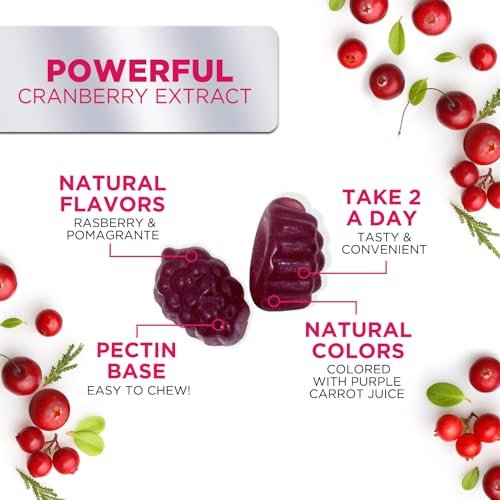 Cranberry Extract 504mg Per Serving - Cranberry Gummies for Urinary Tract Health Support - Helps Cleanse & Protect, Cran Berry Gummy Supplement + Vitamin C, Chewable Cran for Women - 120 Gummies - görsel 7