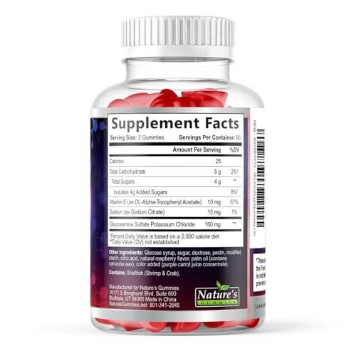 Joint Support Supplement - Extra Strength Glucosamine Gummy Supports Joints Health & Flexibility for Back, Knees, Hands - Natural Vitamin E Immune Support - Best Gummies for Women & Men - 120 Gummies - görsel 8
