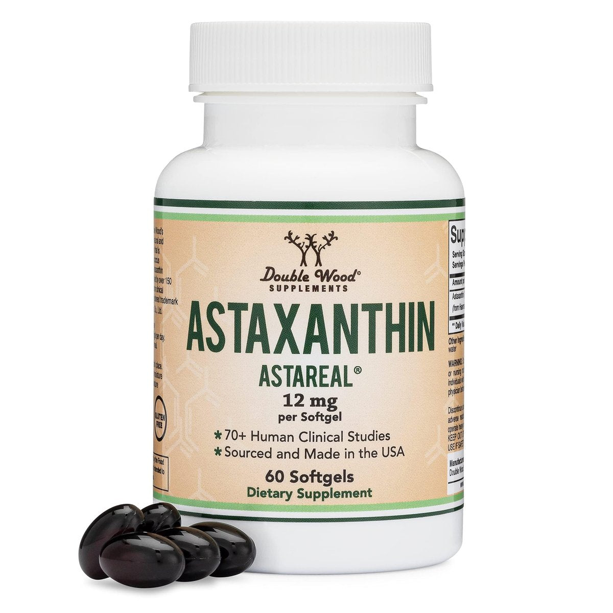 Astaxanthin - Triple Strength 12mg (Only – Patented Astrareal®: Only Astrareal® astaxanthin has been studied in – Image 2