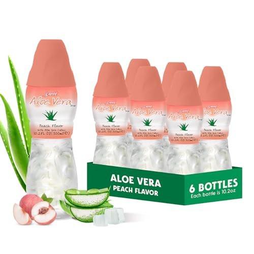 Sappe Aloe Vera Juice (Peach Flavored) with Bigger Chunky Pure Aloe Pulp – 6 Pack, 10.15 Fl Oz Each – Plant Based Juice for Hydration, Healthy for Adults and Kids - görsel 10