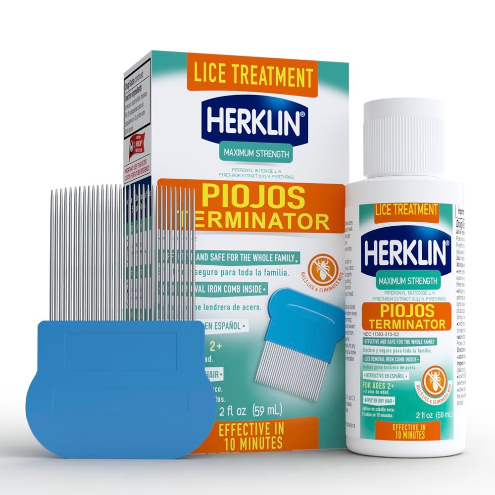 Herklin Lice Treatment Shampoo, Maximum Strength, Easy to Apply, 2 Fl Oz, Bottle - görsel 1