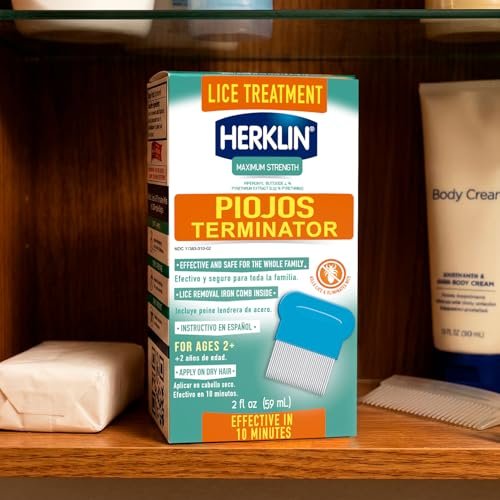 Herklin Lice Treatment Shampoo, Maximum Strength, Easy to Apply, 2 Fl Oz, Bottle - görsel 8