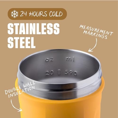 BlenderBottle Sport Insulated Stainless Steel Shaker Bottle with Wire Whisk, 24-Ounce, Mango – Protein Shakes & Hydration for Athletes & Fitness Enthusiasts, Easy Mixing, Keeps Drinks Cold, Lockable Lid - görsel 6
