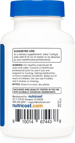 Nutricost Vitamin D3 2000 IU Softgels, 240 Softgels - Non-GMO & Gluten Free
