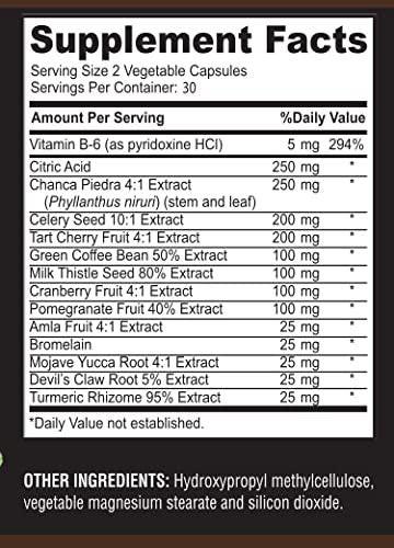 YUMMYVITE Uric Acid Advanced Formula – Kidney, Liver, Gallbladder, Urinary Tract Cleanse with Cranberry, Chanca Piedra, Tart Cherry, Milk Thistle and Bromelain 60 Capsules - görsel 4