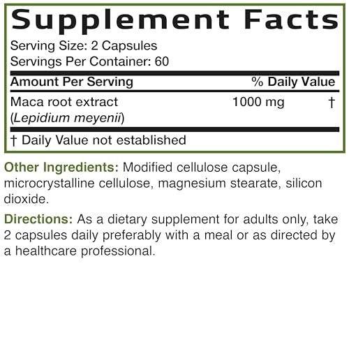 Bronson Maca Root Extra Lepidium Meyenii, Non-GMO, 120 Vegetarian Capsules - görsel 15